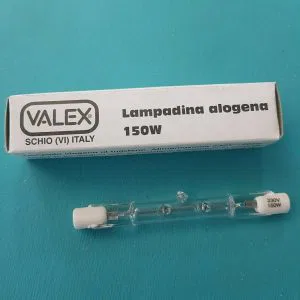 LAMPADA ALOGENA LINEARE CORTA TUGSTENO 150W VALEX 230V 50HZ ORIZZONTALE FARETTO