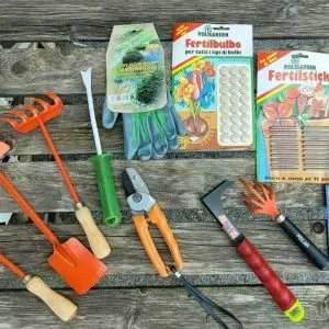 KIT SET  ATTREZZI GIARDINO ORTO GIARDINAGGIO PIANTE UTENSILI POTATURA GUANTI