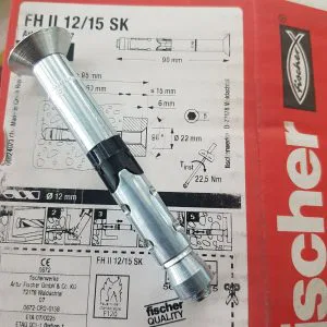 1 PZ TASSELLO ACCIAIO 8.8  FISCHER FH II 12/15 SK 90MM ESAGONALE 5MM D.22mm