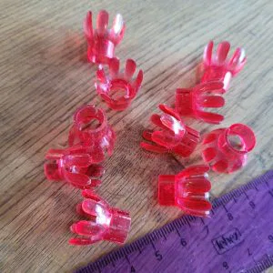 Ricambi plastica ghiere luci pisellino ROSSO E Natale presepe 10pz giocoplast