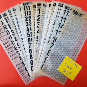 CODW2) Lotto R41 trasferibili 15 fogli 25X8,5 introvabili raro NUMERI STOCK