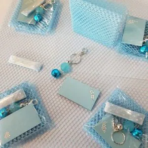 stock BOMBONIERE BIMBO BATTESIMO CRESIMA COMUNIONE CAMPANELLO LITTLE BELL BLUE