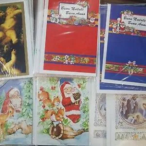 C2 stock lotto biglietti auguri Natale con busta idea rivendita regalo 24 pezzi