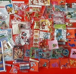 A STOCK LOTTO SCRAPBOOKING HOBBY CREATIVI NATALE 100P NASTRI ADESIVI DECORAZIONI