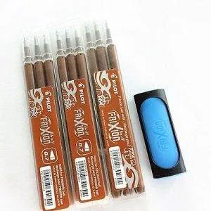 FRIXION STOCK 9 CARTUCCE MARRONE  PILOT BALL 0,7 GOMMA BLU