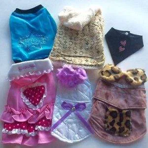 LOTTO ABBIGLIAMENTO CANI 6PZ FEMMINA VESTITO CAPPOTTO CHIHUAHUA MALTESI YORKYK