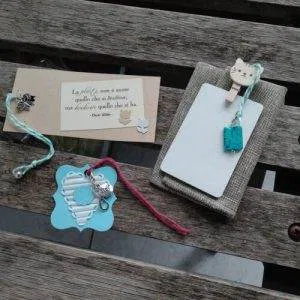 HB1) Hope Hand Made segnalibro mini memo idea regalo gatto bookmark cat Notes