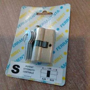 Potent- Cilindro Centrale Ottonato Sagomato S 56  28 28  404100040 3 Chiavi