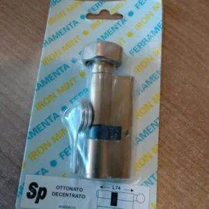 Cilindro Decentrato Ottonato Sagomato Pomello S 74 32 42 404004010  3 Chiavi