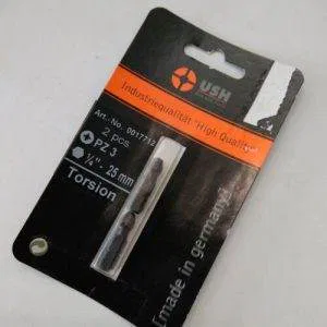 USH Blister 2pz  Inserto Punta Croce PZ3 lunghezza 25mm 1/4