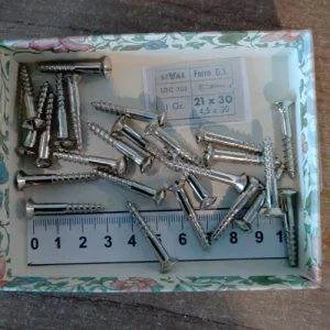 WF3) Viti x Legno Restauro Mobili 21x30 4,5 ferro gs uni 703 bombata taglio 25pz