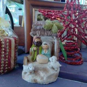 N48) Tono Su Tono Natività Sacra Famiglia Natale Presepe Decorazione Idea Regalo