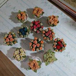 Cestini Fiori In Pasta Di Sale Decorativi Creazioni Segna Posto Bomboniere