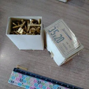 VF9) 180gr Viti taglio legno restauro mobili antichi smi uni 702 3,5 20 ottonate