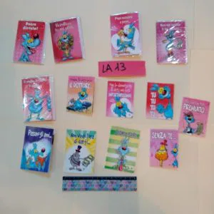 LA13  13pz LOTTO LUPO ALBERTO BIGLIETTI AUGURI MINI   CARTOLERIA