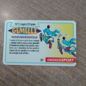 Lupo Alberto Card Tessera Vintage Oroscopo oroscoSport Gemelli