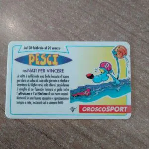 Lupo Alberto Card Tessera Vintage Oroscopo oroscoSport Pesci