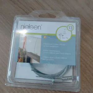 Nielsen 2 Cavi In Acciaio 1,3mm / 200cm con vite scorrevole portata 7kg