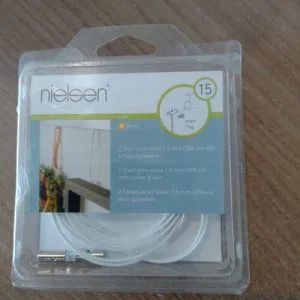 Nielsen 2 Cavi In Acciaio bianco 1,5mm / 200cm con vite scorrevole portata 7kg