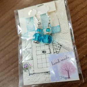 Hope Infinity hand made orecchini vetro azzurro AZUR (FH1)  idea regalo