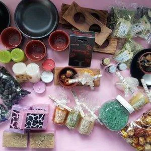 LOTTO AMBIENTE (COD.K1) Ceramica Fiori Secchi Legno Candele Incensi e Sapone