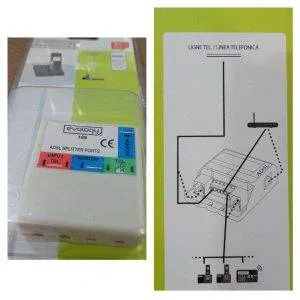 evology 188 ADSL SPLITTER PORTS CENTRALE TESTA INTERNET PRESA LINEA TELEFONICA