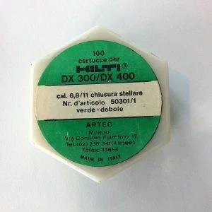 1 HILTI 100 pz cartucce 50301/1 DX 300 DX 400 CAL.6,8/11 CHIUSURA STELLARE VERDE