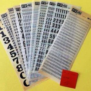 COD C3) Lotto R41 trasferibili 10 fogli 25X8,5 introvabili raro NUMERI stock