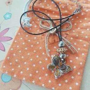 HOPE HAND MADE COLLANA farfalla d'autunno CINNAMON orange metallo  ARTIGIANATO