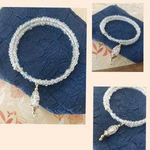 HOPE INFINITY bracciale memory vetro WHITE AMAZING  glass hand made gift idea