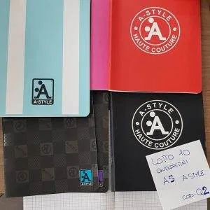 Q2 lotto stock quaderni A5 A-STYLE quadretti 10 pz scuola cartoleria