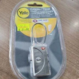 YALE Lucchetto Bagagli  Targa ID Travel Sentry Approved Cavo flessibile metallo