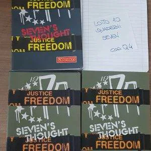 Q4 lotto stock quaderni A5 SEVEN righe 10 pz scuola cartoleria carta 80 GR.