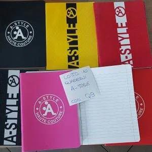 Q9 lotto stock quaderni A5 A-STYLE righe 10 pz scuola cartoleria 80 GR.