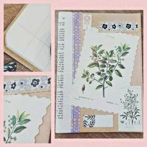 q1)Hope Infinity Quaderno HandMade Notebook botanica scrapbook righe artigianale