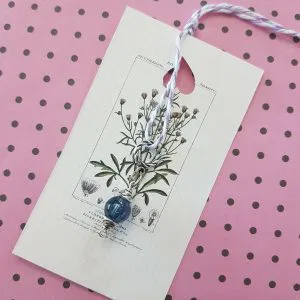 Hope Infinity ciondolino amuleto Hand Made vetro charm stampa botanica cod.hb1