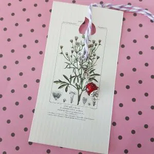 Hope Infinity ciondolino amuleto Hand Made vetro charm stampa botanica cod.hb2