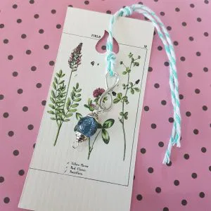 Hope Infinity ciondolino amuleto Hand Made vetro charm stampa botanica cod.hb7