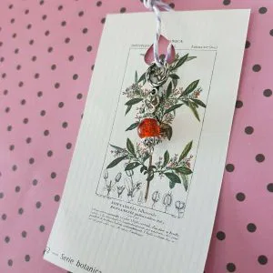 Hope Infinity ciondolino amuleto Hand Made vetro charm stampa botanica cod.hb9