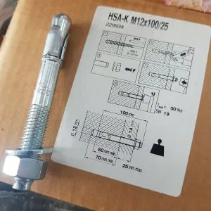 HILTI 1 PZ. Tassello acciaio espansione  HSA-K  M12 X 100/25  ART.229934