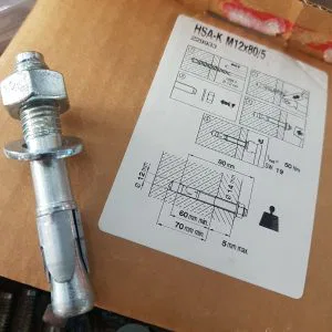 HILTI 1 PZ. Tassello acciaio espansione  HSA-K  M12 X 80/5  ART.229933