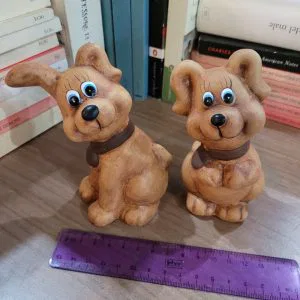 coppia cagnolini terracotta decorazione bomboniera idea regalo lotteria party