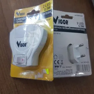 VIGOR 1 PEZZO LAMPADA SEGNAPASSO CORTESIA NIGHT LIGHT 2 LED 0,5W NUOVA