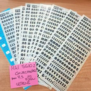 CHURCHWARD SG10 2 MM.7,5 R41 trasferibili 10 fogli 25X8,5 raro VINTAGE LETTERE