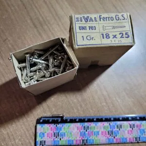 VF23 sival 190gr Viti taglio legno restauro argento ferro GS uni 703 18x25 bomb.