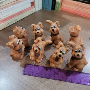 set 8  cagnolini terracotta decorazione bomboniera idea regalo lotteria party