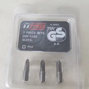 set 3 inserti H-9003 DIN 5260 SIZES PH2 TUV GS FRESS A.R.CROCE FERRAMENTA