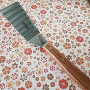 AUSONIA inox spatola dolci cucina alta qualita' 25cm x 5,5cm manico legno stock