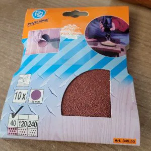 PG ART.349.55 CONF.10 FOGLI DISCHI ABRASIVI 125MM 40 CARTA RESINATA VELCRO