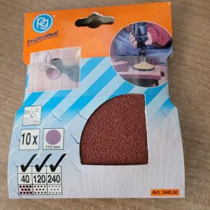 PG ART.349.30 CONF.10 FOGLI DISCHI ABRASIVI 115MM 40 120 240 RESINATA VELCRO